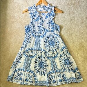 Vineyard Vines blue and white seashell patter dress